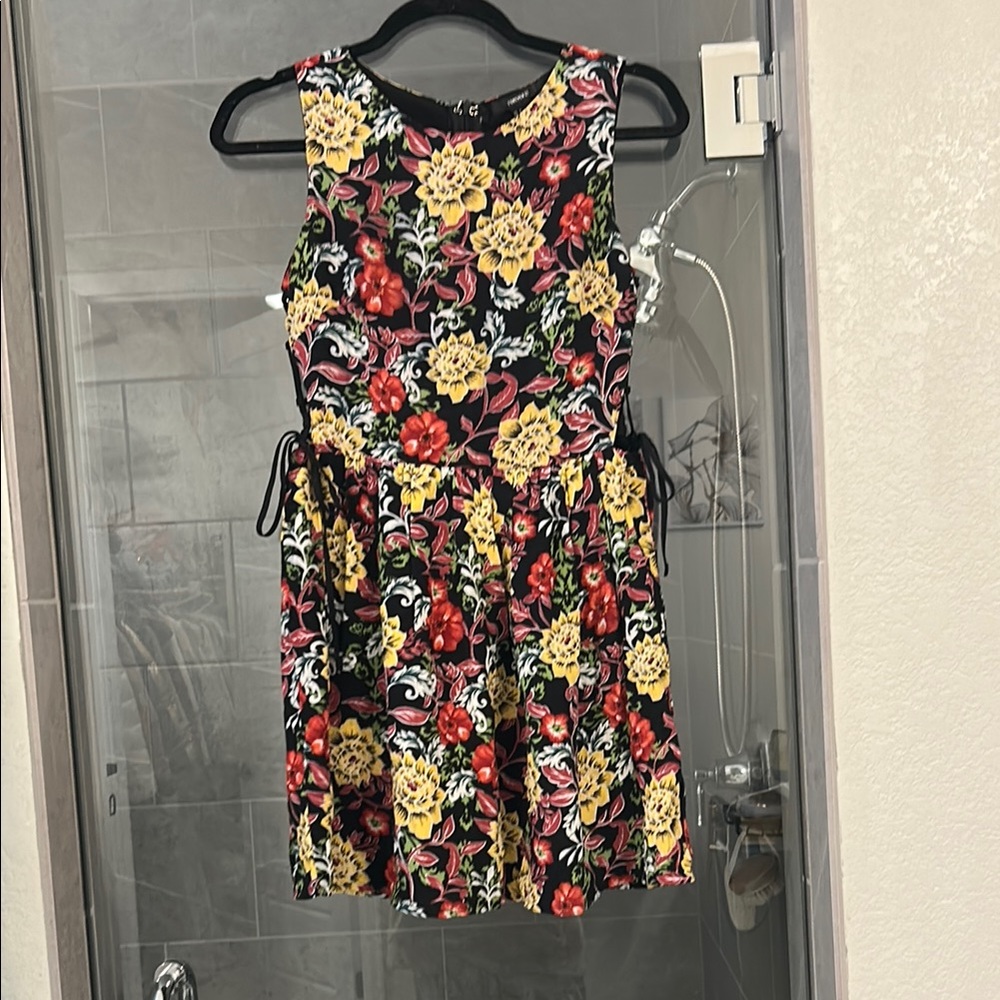 Forever 21 Floral Mini Dress - Black, Yellow, Red